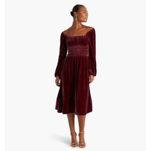 Hill House Home The Jasmine Nap Dress Burgundy Velvet - XL